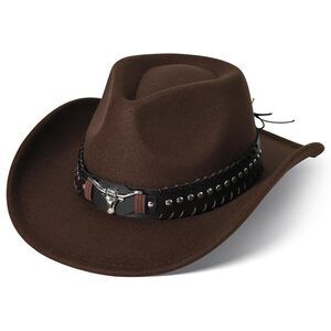 6632 Western Cowboy Hat Cowgirl Unisex Men's & Women's Wide Brim Felt